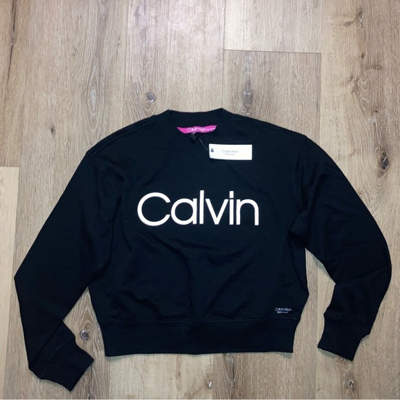 Calvin Klein Performance Womens Black Logo Sweaters |Size Large - Picture 2 of 11